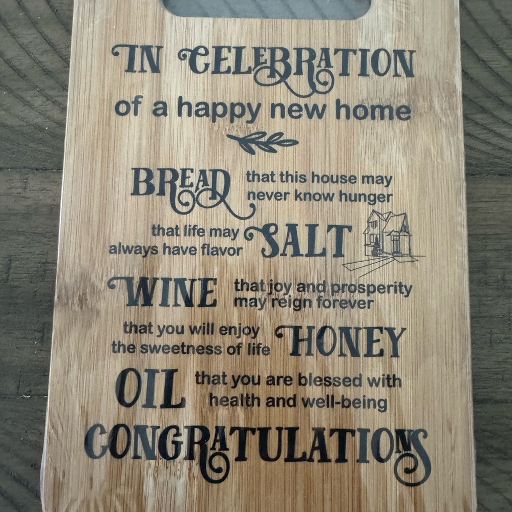 Bamboo Cutting Board with Inspirational Text